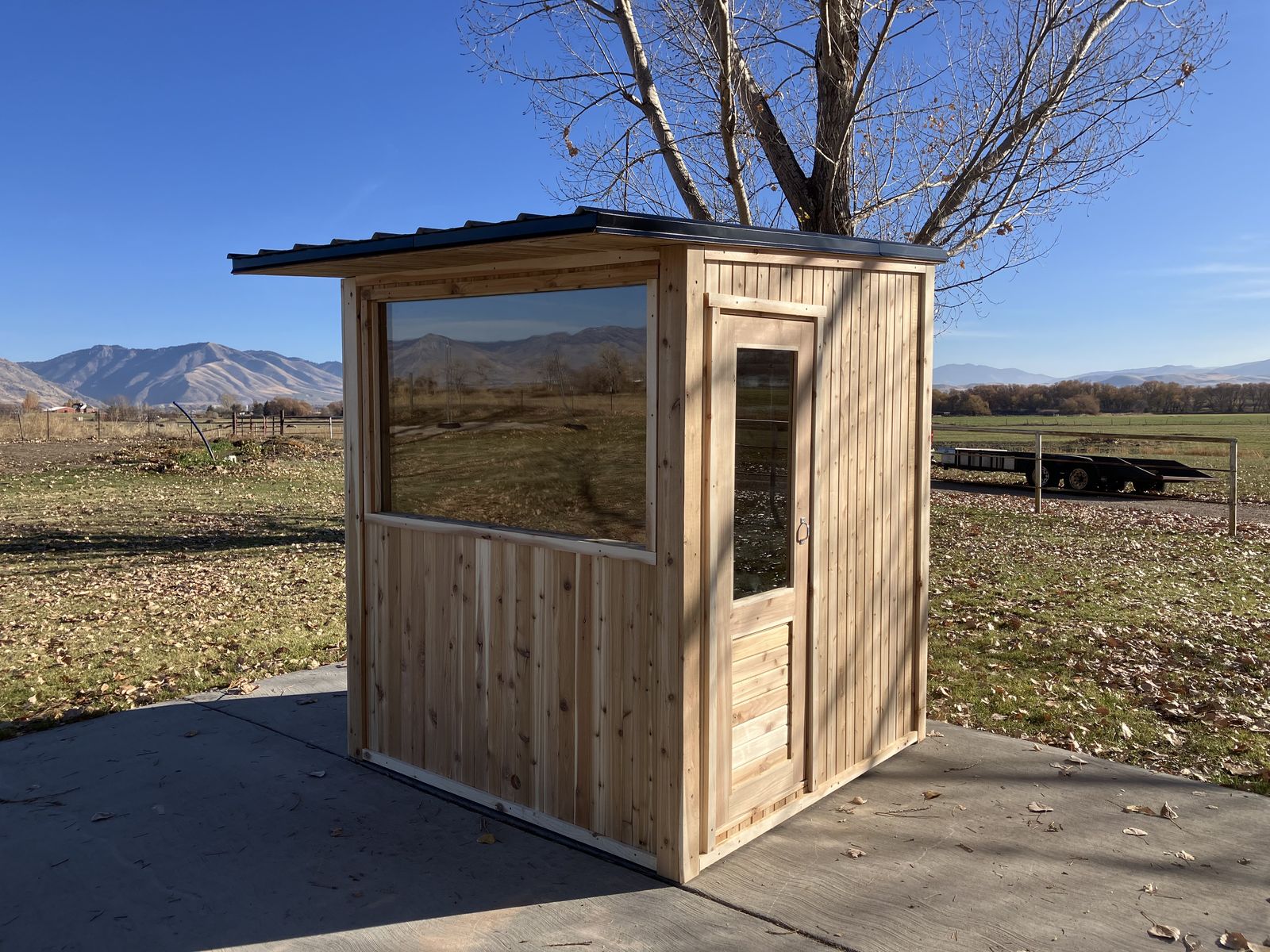 Cedar sauna installation
